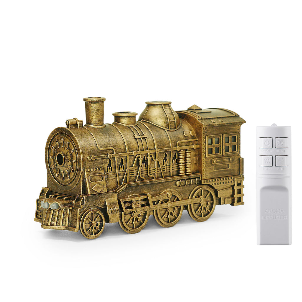 Retro Train Ultrasonic Humidifier with Aromatherapy and Flame Effect