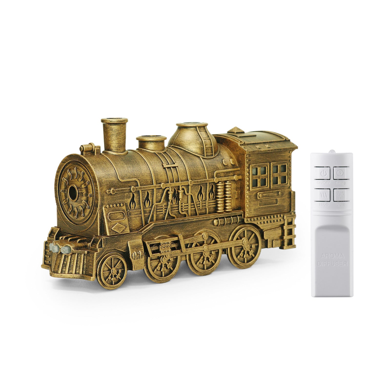 Retro Train Ultrasonic Humidifier with Aromatherapy and Flame Effect